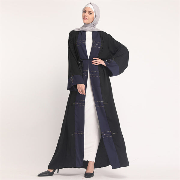 Plus Size Robe Femme 2019 Abaya Dubai Kaftan Women loose Beading Maxi Hijab Muslim Dress Turkish Islamic Prayer Clothing 11.1
