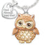 Berbeny Lovely Brown Owl Necklace For Women Men Dripping Oil Crystal Rhinestone Heart Shaped Lettering Tag Pendant Jwelery