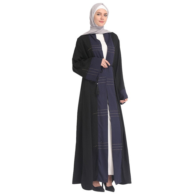 Plus Size Robe Femme 2019 Abaya Dubai Kaftan Women loose Beading  Maxi Hijab Muslim Dress Turkish Islamic Prayer Clothing 11.1