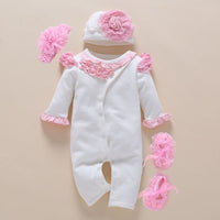 Baby Romper photography Headband Floral New Born Girl Clothing