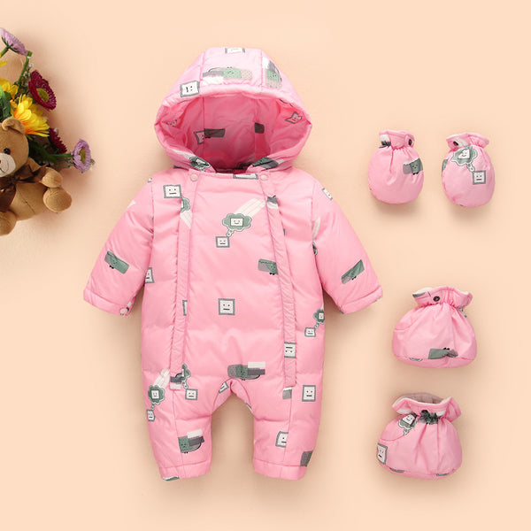 new born Baby Child Winter Thickening Warm ClothesCotton-padded Trousers rompers