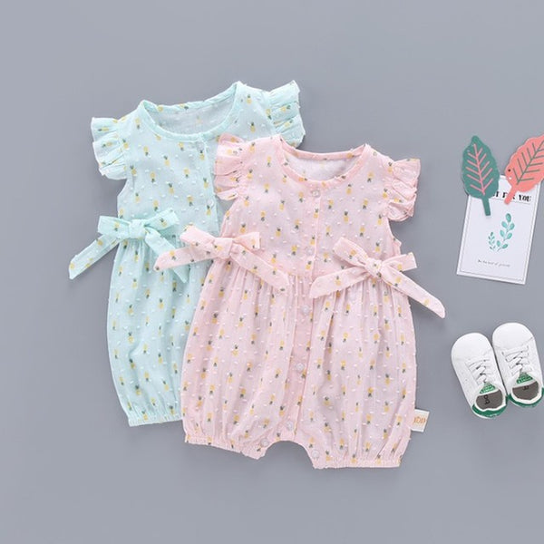 Toddler Baby Rompers New Born Baby Clothes Baby Cotton Bow Tie Body suit