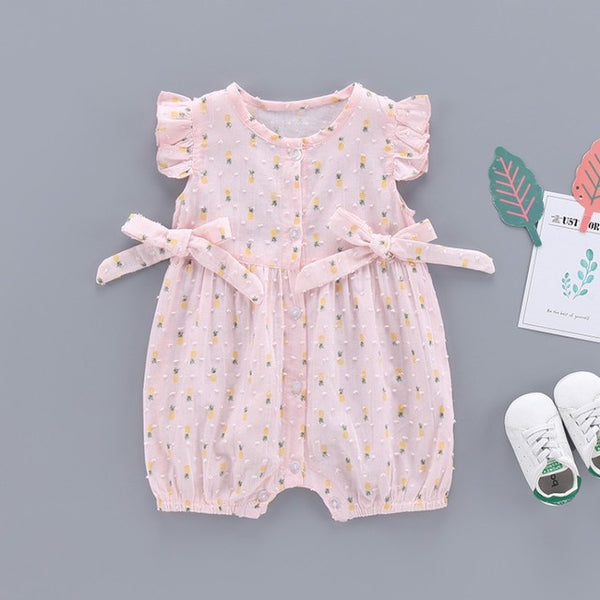 Toddler Baby Rompers New Born Baby Clothes Baby Cotton Bow Tie Body suit